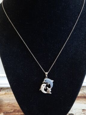 Silver Dolphin Pendant Necklace